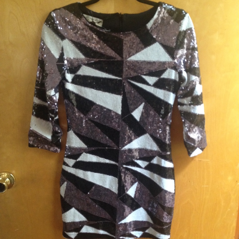 Black/white/gray‎ Sequined Dress💖